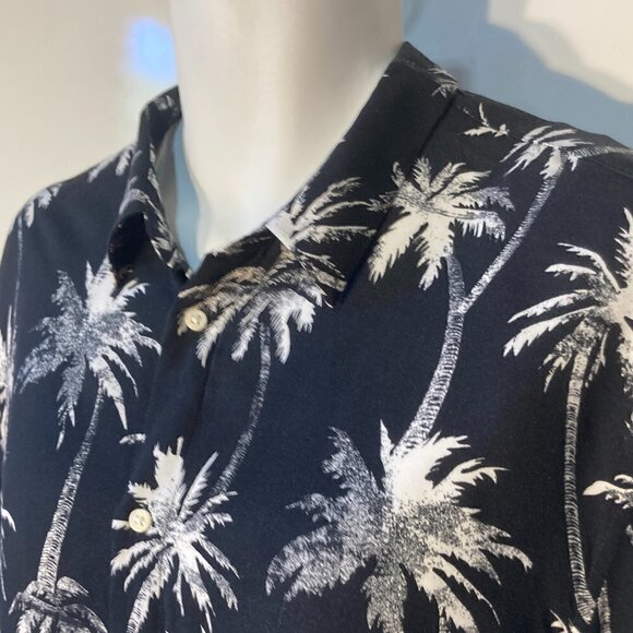 H&M SZ XL Black & White button front longer length shirt neutral comfy office - Picture 2 of 8